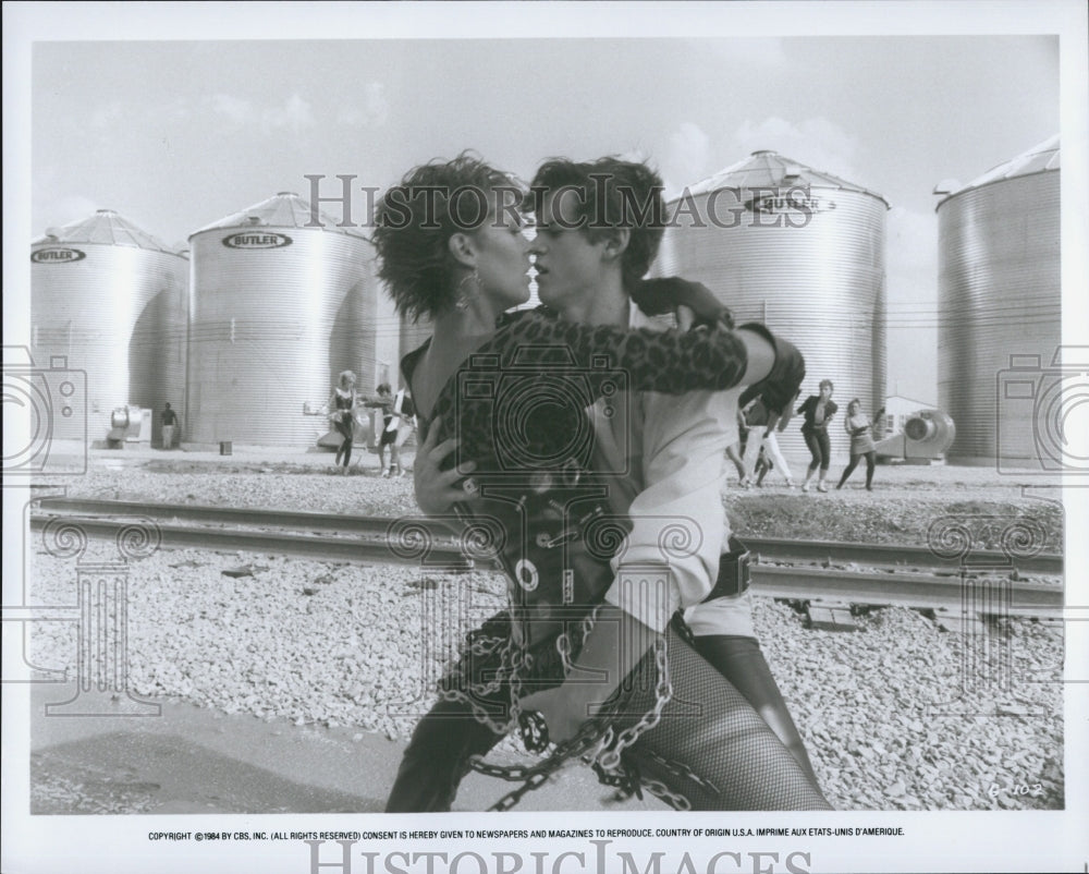 1984 Press Photo Actress Jamie Lee Curtis, C. Thomas Howell in "Grandview U.S.A" - Historic Images