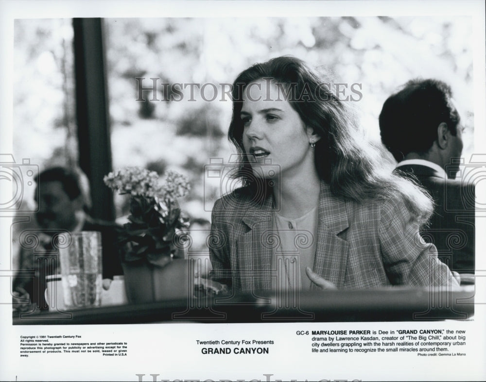 1991 Press Photo Actress Mary-Louise Parker in "Grand Canyon" Film - Historic Images