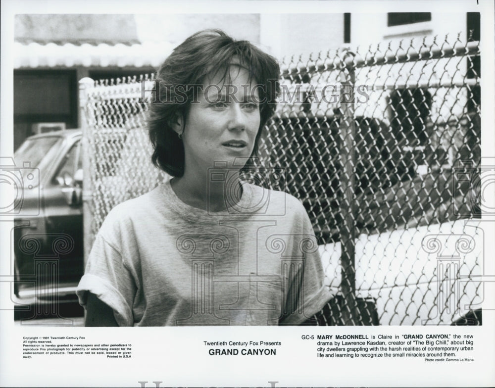 1991 Press Photo Actress Mary McDonnell in &quot;Grand Canyon&quot; Film - Historic Images