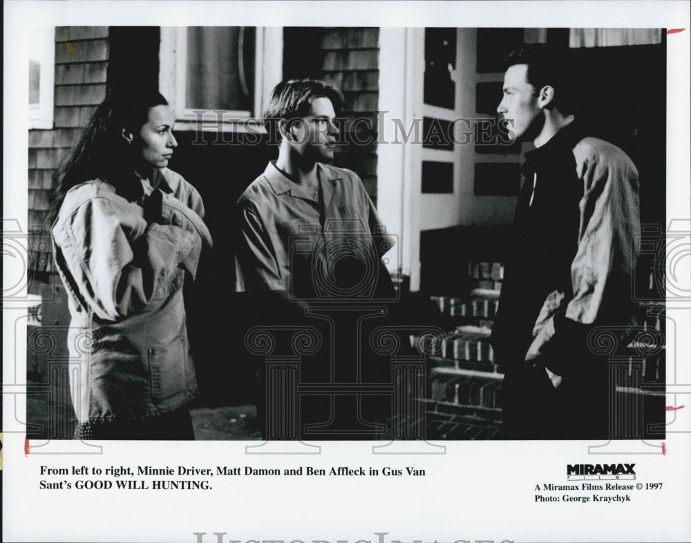 1997 Press Photo  &quot;Good Will Hunting&quot; Matt Damon,Minnie Driver, Dir Gus Van Sant - Historic Images