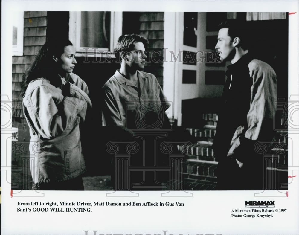 1997 Press Photo  "Good Will Hunting" Matt Damon,Minnie Driver, Dir Gus Van Sant - Historic Images