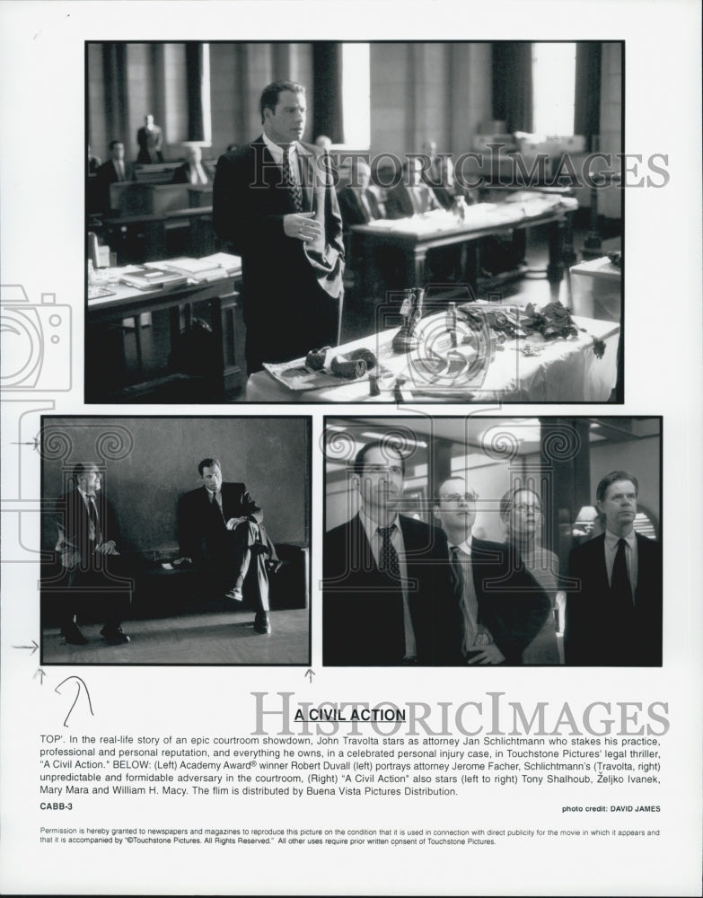 1998 Press Photo  &quot;A CIvil Action&quot; Robert Duvall,John Travolta,Wm H Macy - Historic Images