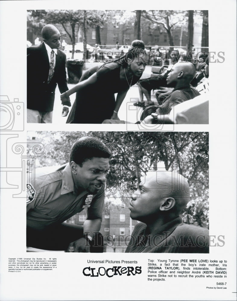 1995 Press Photo Pee Wee Love, R. Taylor, Keith David &quot;Clockers&quot; - Historic Images