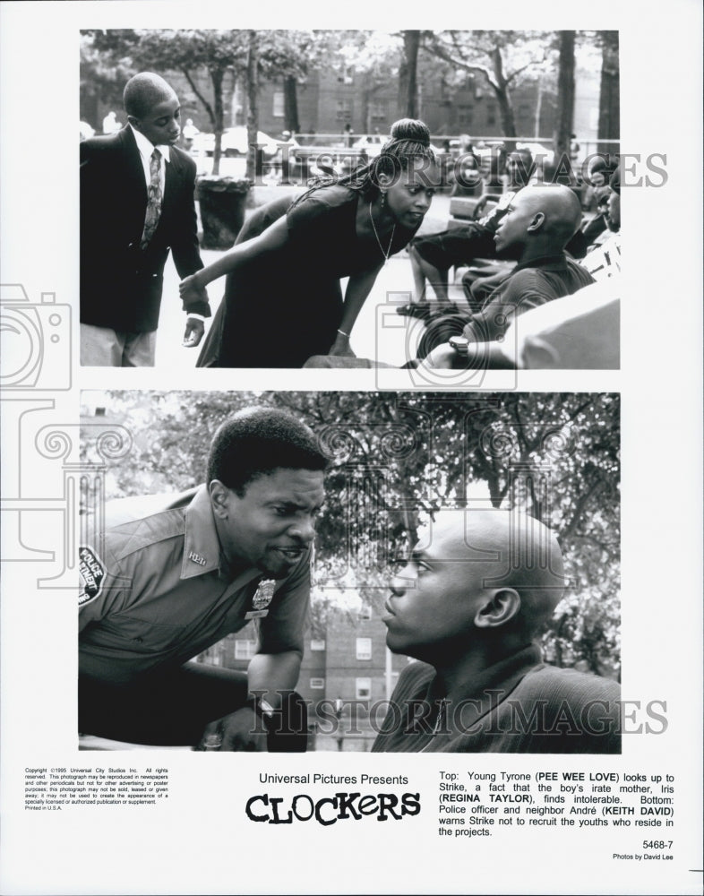 1995 Press Photo Pee Wee Love, R. Taylor, Keith David "Clockers" - Historic Images