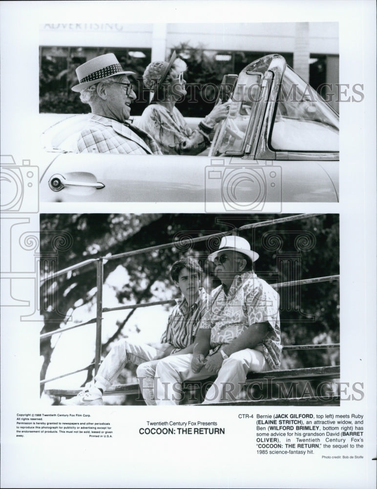 1988 Press Photo Jack Gilford &amp; Elaine Stritch in &quot;Cocoon:The Return&quot; - Historic Images