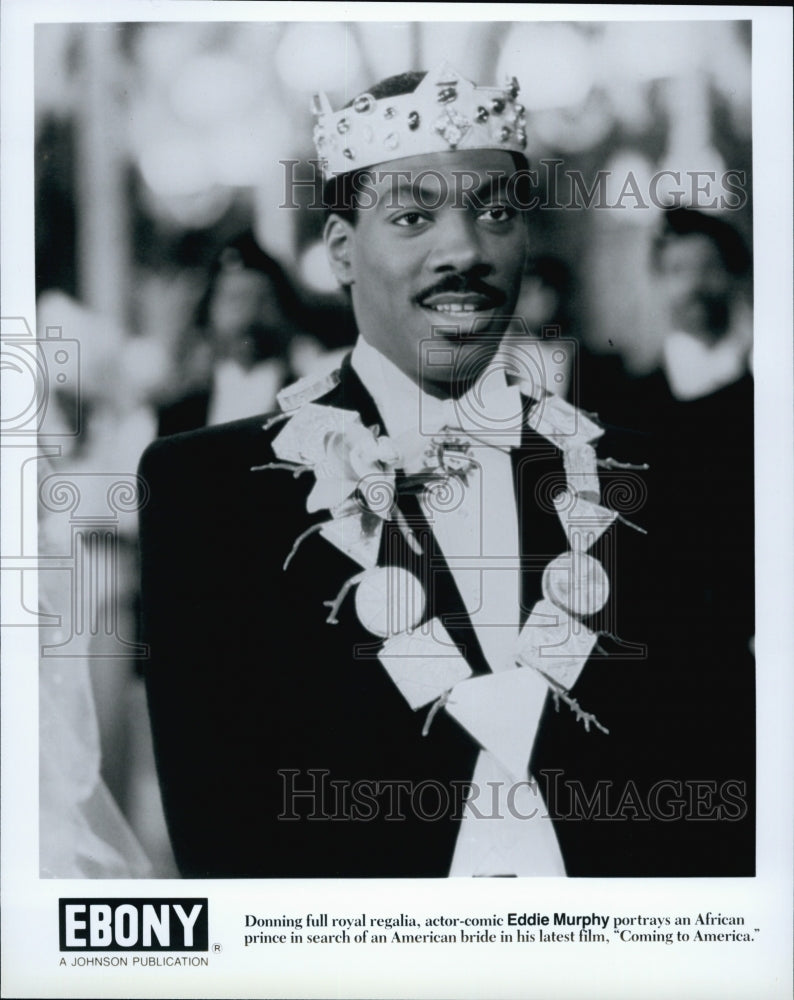 1988 Press Photo Actor Eddie Murphy Starring In Comedy Film "Coming To America" - Historic Images