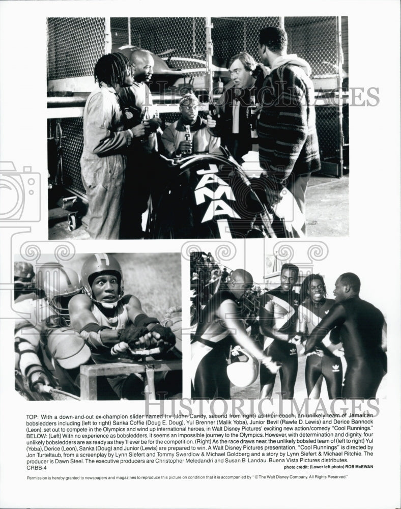 Press Photo John Candy Doug E. Doug Rawle D. Lewis in &quot;Cool Runnings&quot; - Historic Images