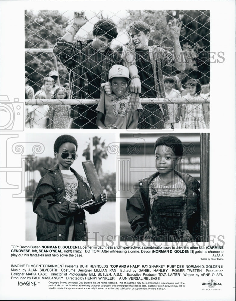 1992 Press Photo Norman D. Golden II, Carmine Genovese "Cop And A Half" - Historic Images