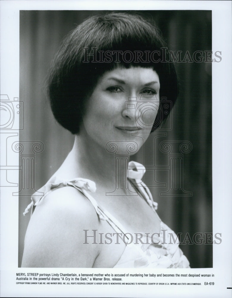 1988 Press Photo Meryl Streep "A Cry in the Dark" - Historic Images