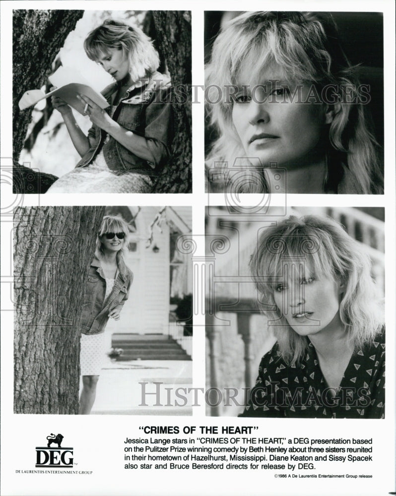 1986 Press Photo Jessica Lange in &quot;Crimes of the Heart&quot; - Historic Images