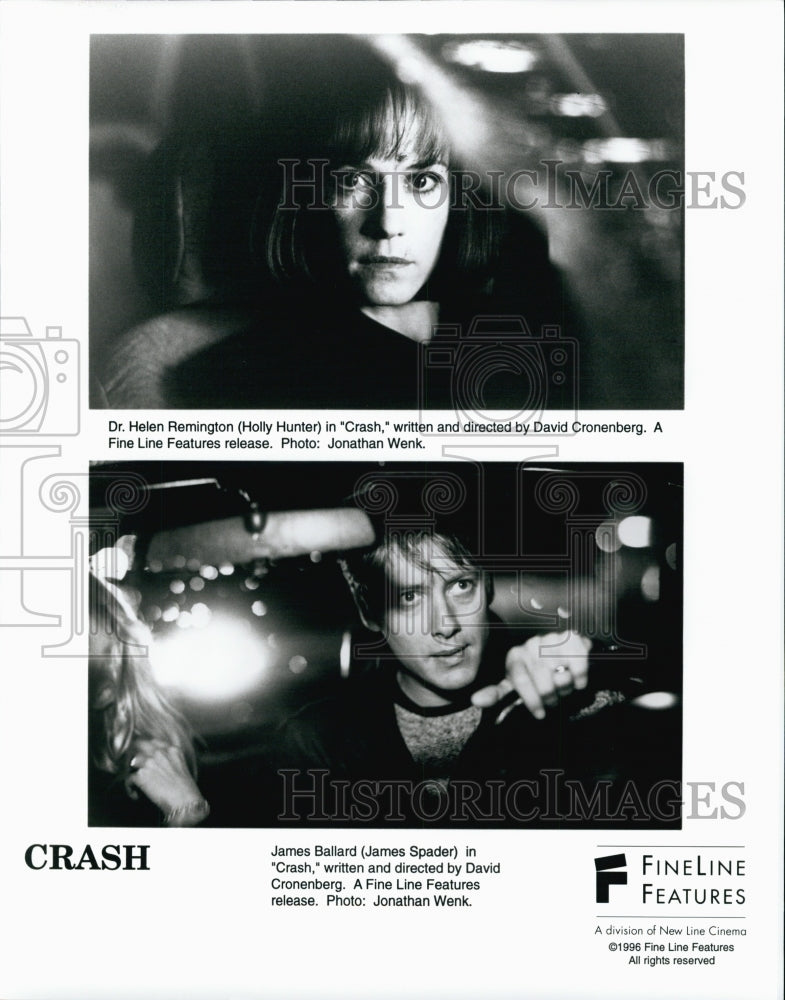 1996 Press Photo Holly Hunter, James Spader "Crash" - Historic Images