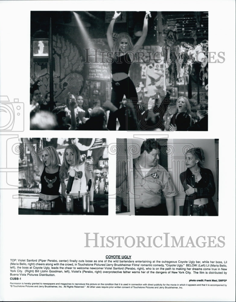 2000 Press Photo Piper Perabo, Maria Bello, John Goodman "Coyote Ugly" - Historic Images