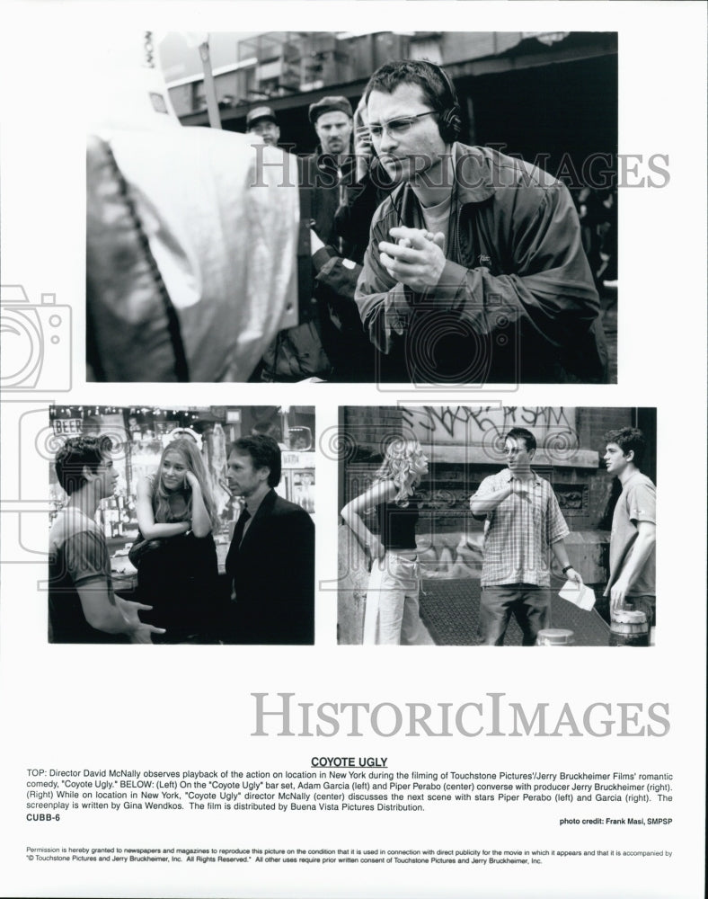 2000 Press Photo Director David McNally, Adam Garcia, Piper Perabo "Coyote Ugly" - Historic Images