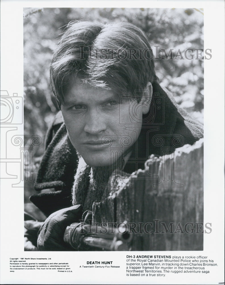 1981 Press Photo Actor Andrew Stevens Starring In Adventure Film "Death Hunt" - Historic Images