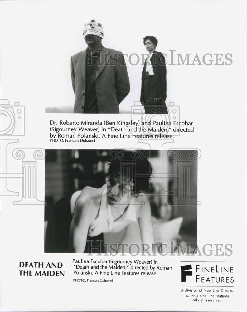 1994 Press Photo Ben Kingsley And Sigourney Weaver In "Death And The Maiden" - Historic Images