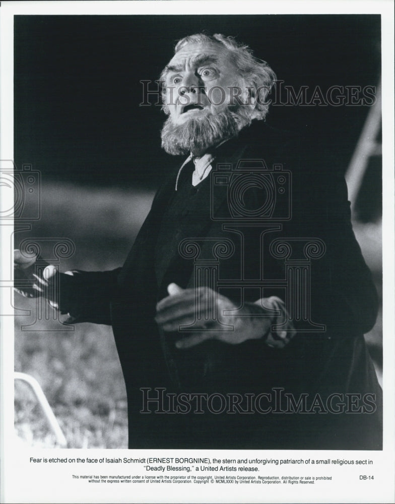 1981 Press Photo Actor Ernest Borgnine Stars In Horror Film "Deadly Blessing" - Historic Images