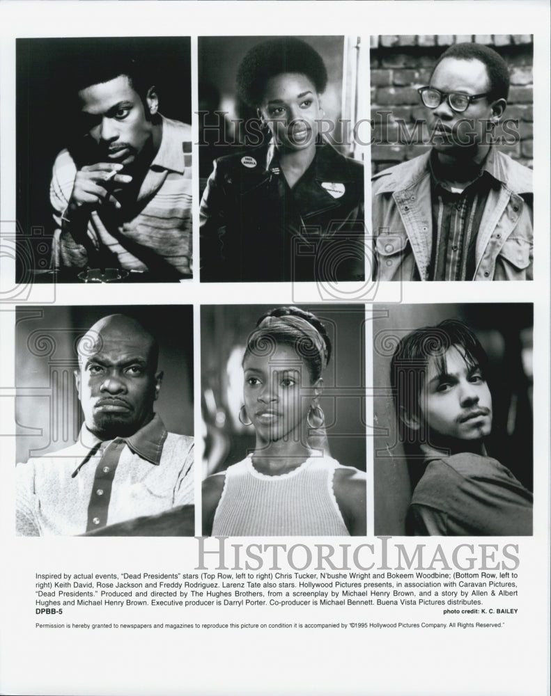 1995 Press Photo Chris Tucker N&#39;bushe Wright Keith David in &quot;Dead Presidents&quot; - Historic Images