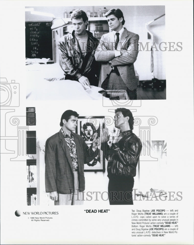 1988 Press Photo Joe Piscopo and Treat Williams in "Dead Heat" - Historic Images