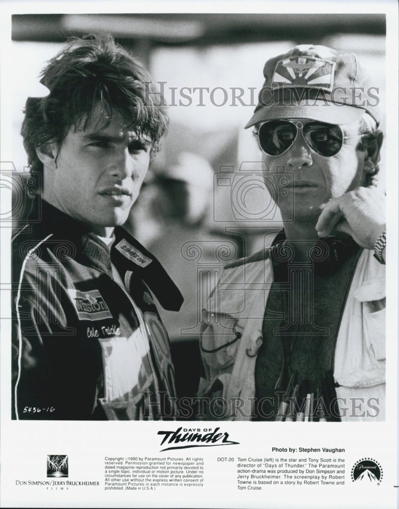 1990 Press Photo "Days Of Thunder" Tom Cruise Tony Scott - Historic Images