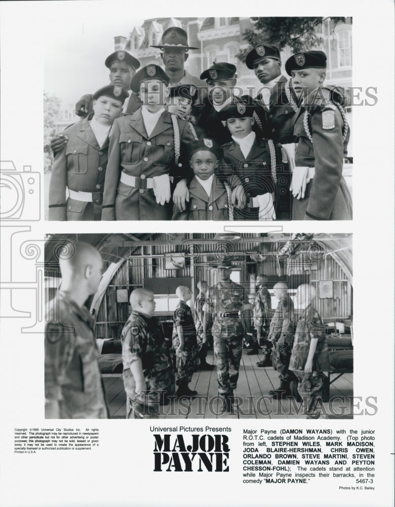 1995 Press Photo Scenes From Film Major Payne - Historic Images