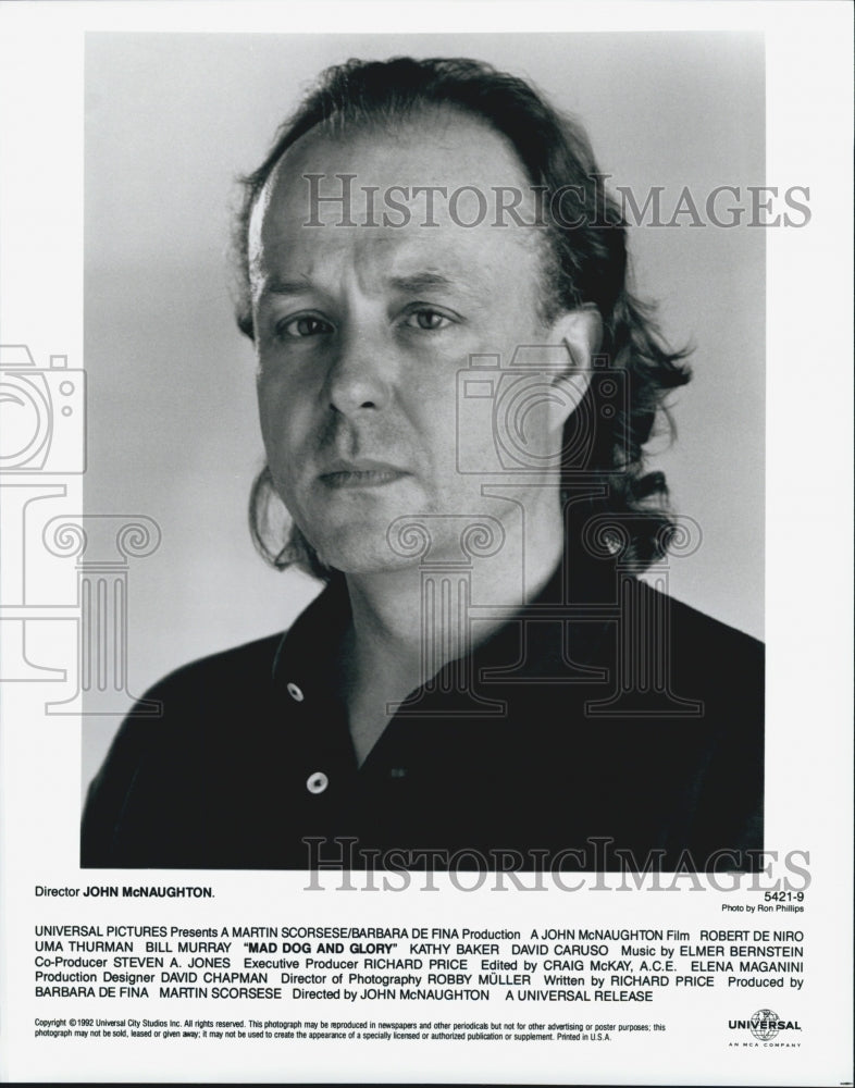 1992 Press Photo &quot;Mad Dog And Glory&quot; Director John Mcnaughton - Historic Images