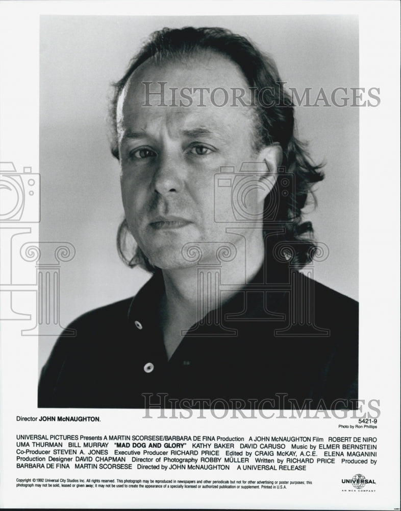 1992 Press Photo "Mad Dog And Glory" Director John Mcnaughton - Historic Images