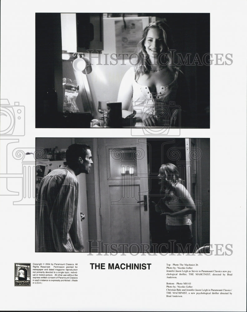 2004 Press Photo &quot;The Machinist&quot; Christian Bale Jennifer Jason Leigh - Historic Images