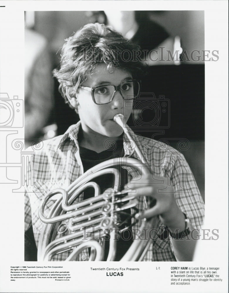 1986 Press Photo Actor Corey Haim Starring In Comedy Film "Lucas" - Historic Images