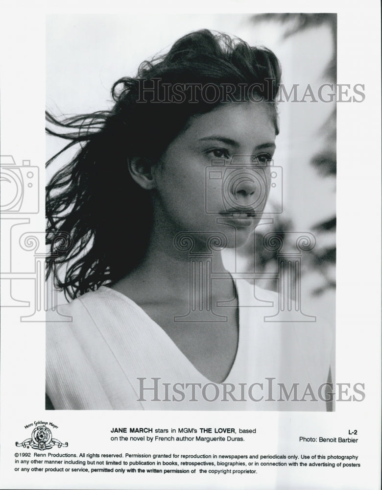 1992 Press Photo Jane March in &quot;The Lover&quot; - Historic Images