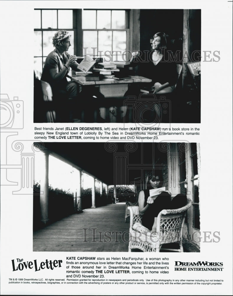 1999 Press Photo Ellen Degenere and Kate Capshaw in &quot;The Love Letter&quot; - Historic Images