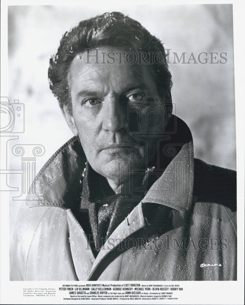 1972 Press Photo "Lost Horizon" Actor Peter Finch - Historic Images