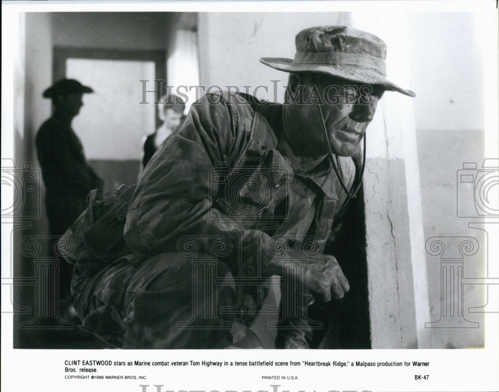 1986 Press Photo Clint Eastwood in &quot;Heartbreak Ridge&quot; - Historic Images