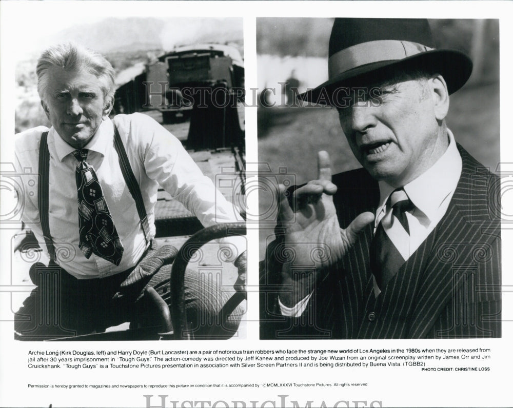 1986 Press Photo Kirk Douglas and Burt Lancaster in &quot;Tough Guys&quot; - Historic Images