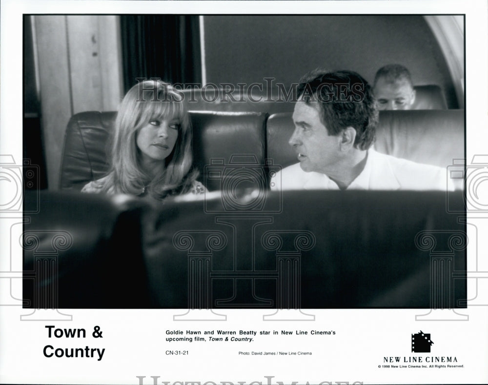 1998 Press Photo Actress Goldie Hawn, Warren Beatty in &quot;Town &amp; Country&quot; Film - Historic Images