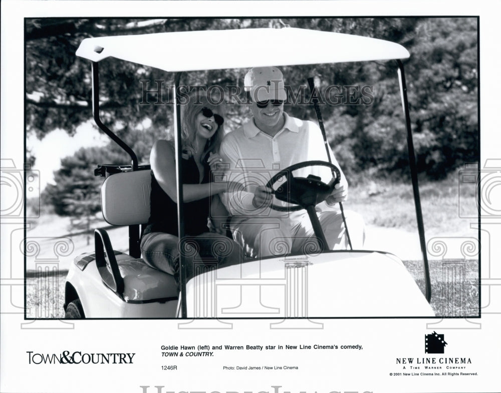 2001 Press Photo Actress Goldie Hawn, Warren Beatty in "Town & Country" Film - Historic Images