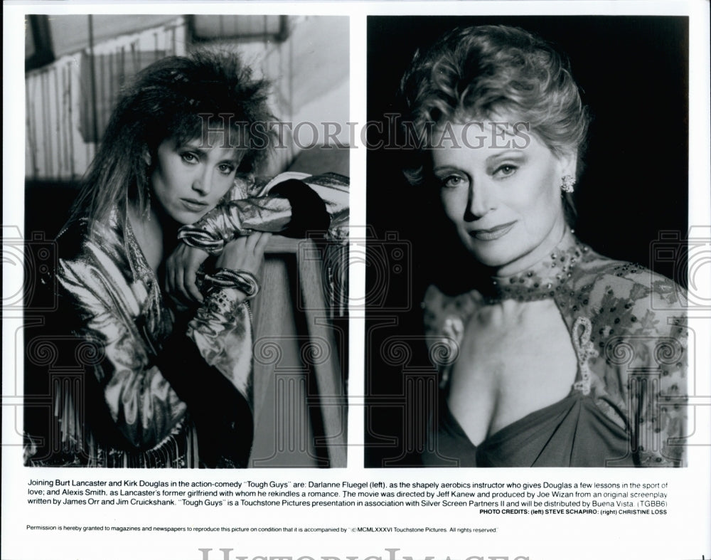 1986 Press Photo Actress Darlanne Fluegel, Alexis Smith in "Tough Guys" Film - Historic Images