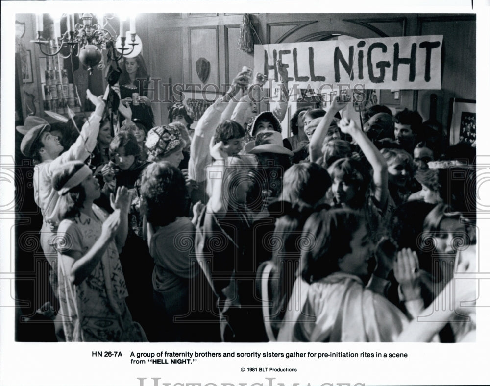 1981 Press Photo FraternityBrothers Sorority Sisters Hell Night BLT - DFPG57129 - Historic Images