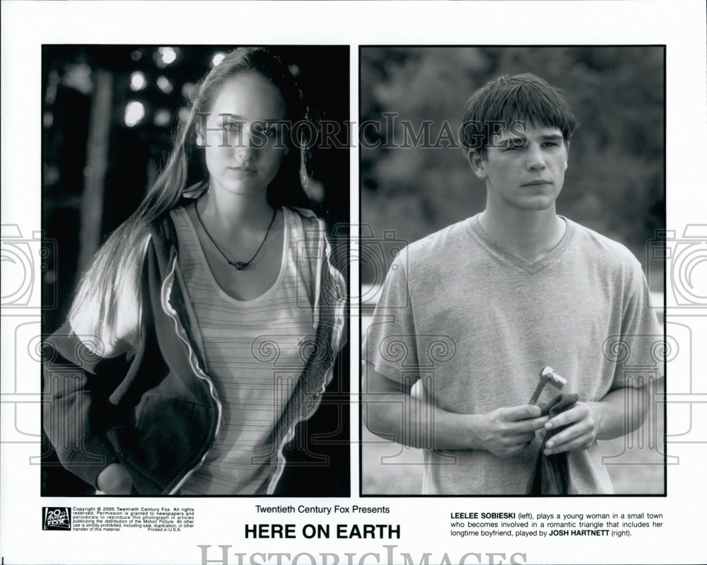 2000 Press Photo Actress Leelee Sobieski, Josh Hartnett in "Here on Earth" - Historic Images