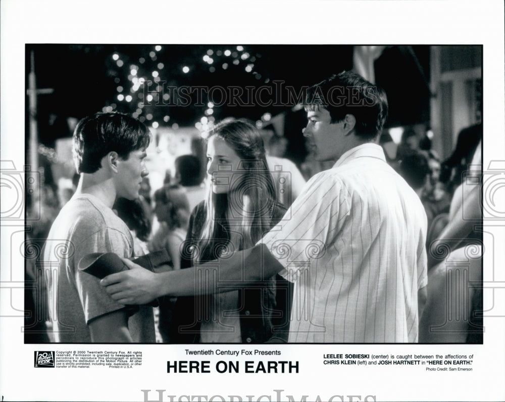 2000 Press Photo Leelee Sobieski, Chris Klein, Josh Hartnett in "Here on Earth" - Historic Images