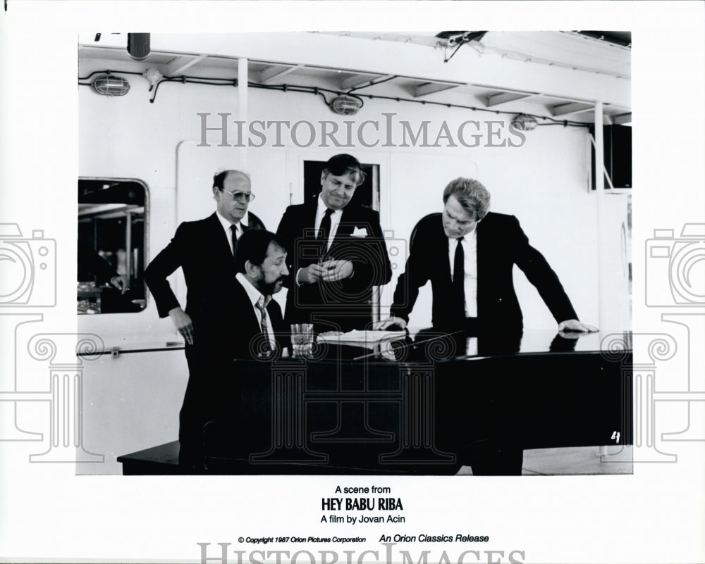 1987 Press Photo Bacic, Zutic, Nenadovic And Todorovic In Movie "Hey Baby Riba" - Historic Images