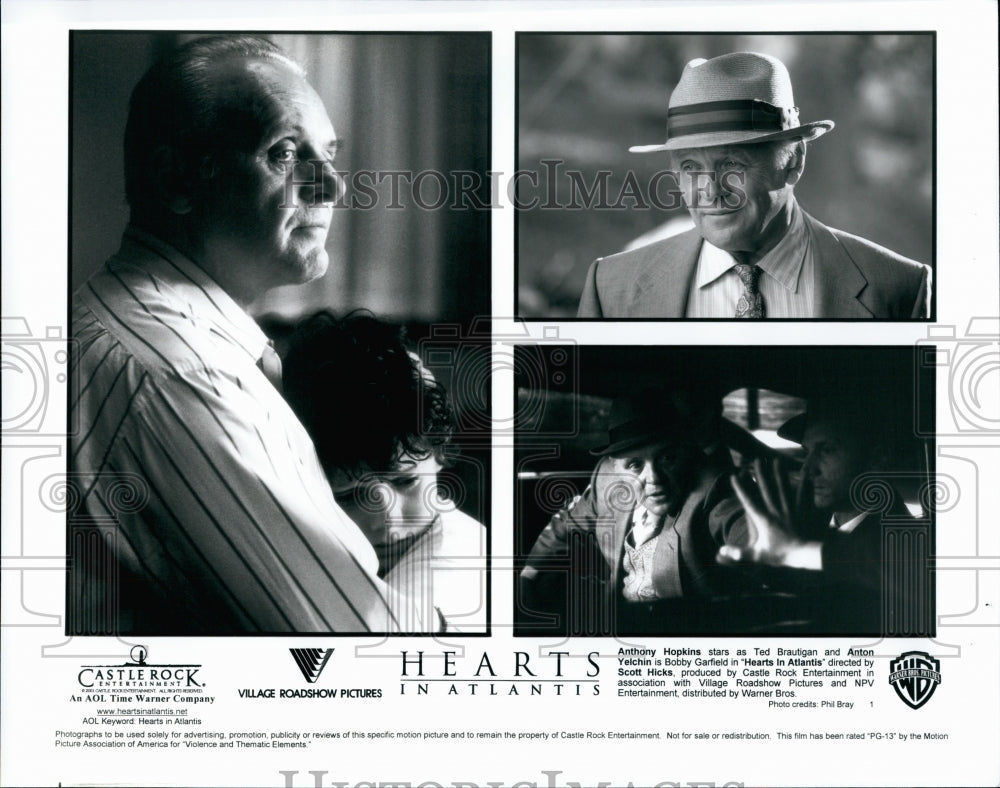 2001 Press Photo Anthony Hopkins And Anto Yelchin In Movie "Hearts In Atlantis" - Historic Images