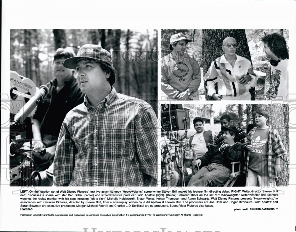 Press Photo screenwriter Steven Brill on set of Disney&#39;s Heavyweights - Historic Images