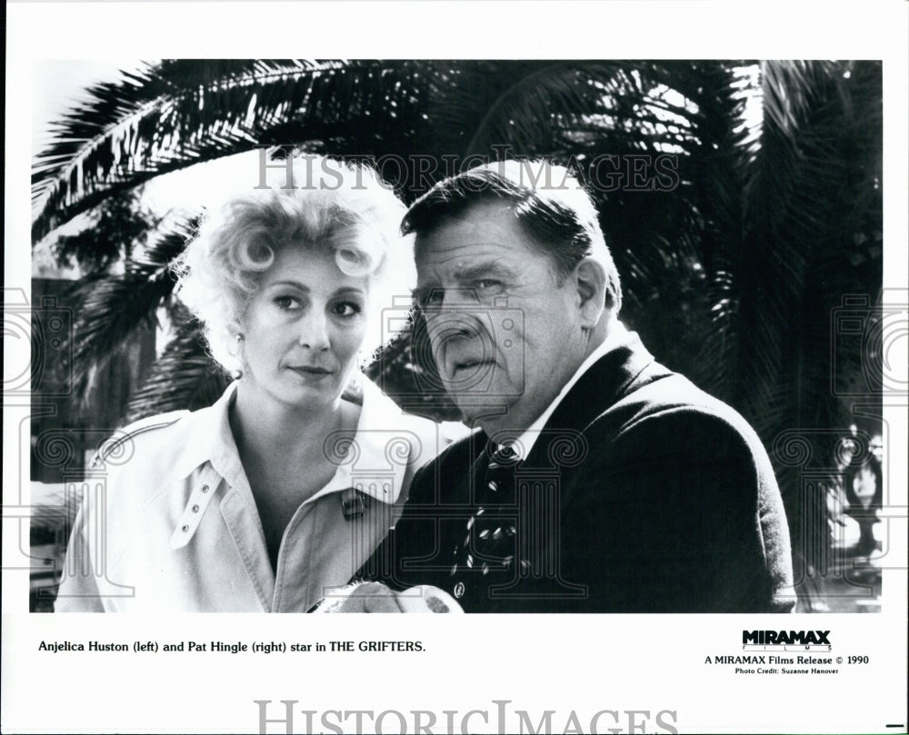 1990 Press Photo Actress Angelica Huston Actor Pat Hingle Miramax Film The - Historic Images