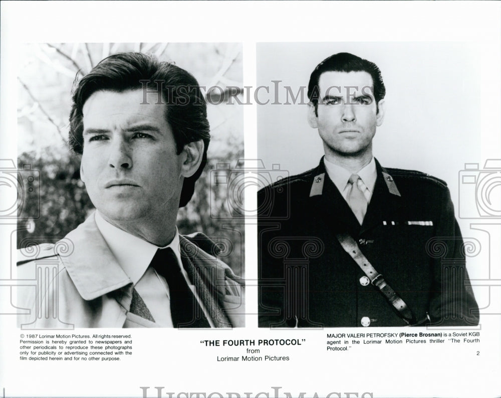 1987 Press Photo Actor Pierce Brosnan Lorimar Motion Pictures The Fourth - Historic Images