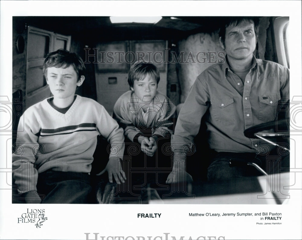 2001 Press Photo Actors Mathew O'Leary Jeremy Sumpter Bill Paxton in Frailty - Historic Images