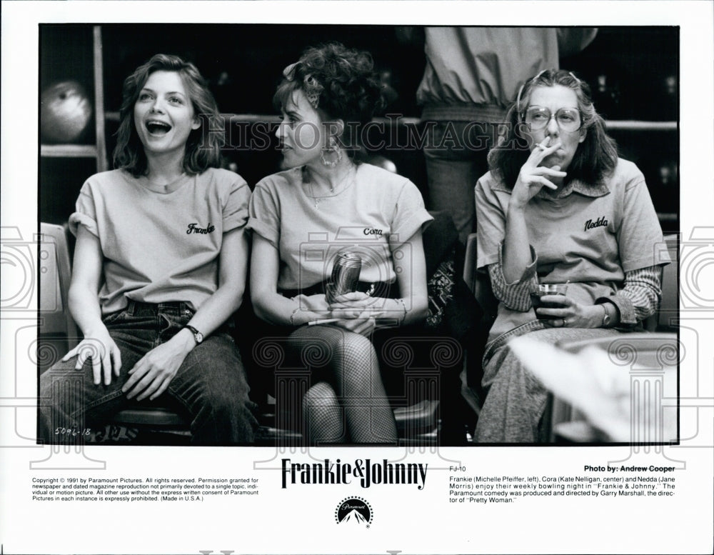 1991 Press Photo Actresses Michelle Pfeiffer Kate Nelligan Jane Morris Frankie - Historic Images
