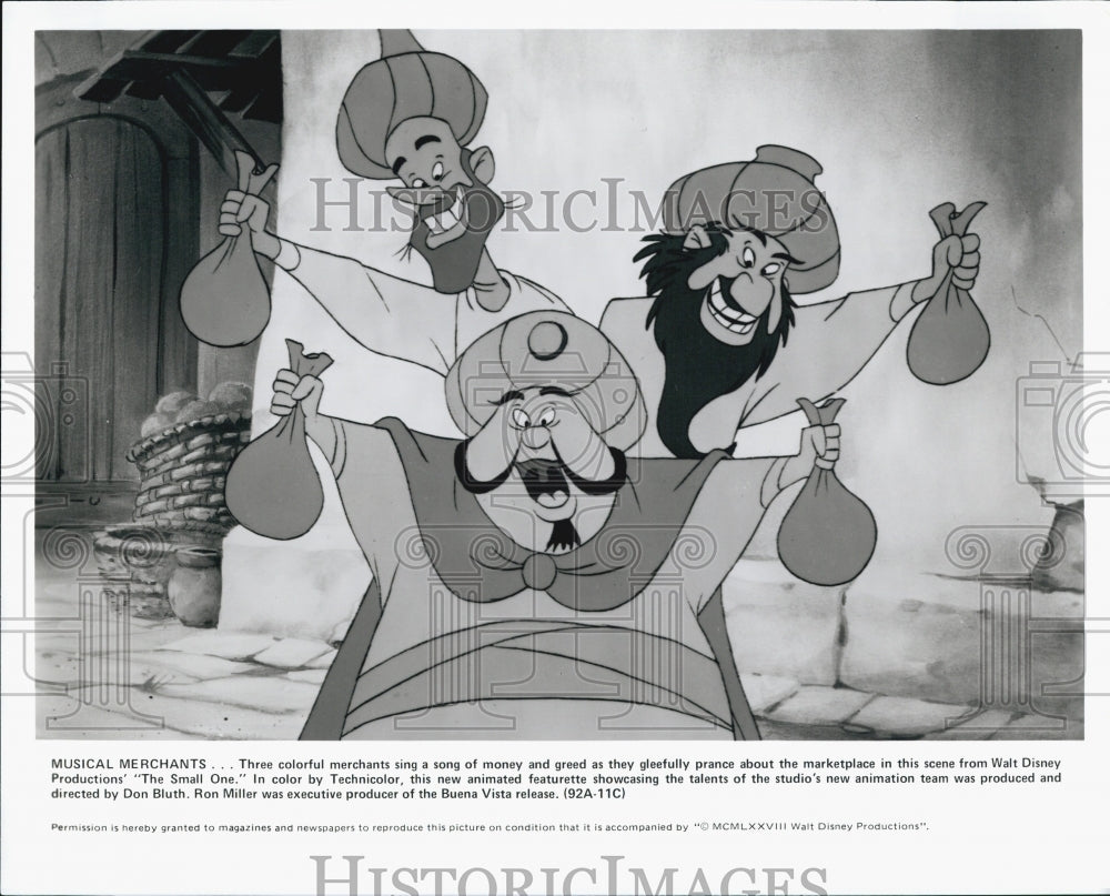 1978 Press Photo Characters In Disney Animated Movie "The Small One" - Historic Images
