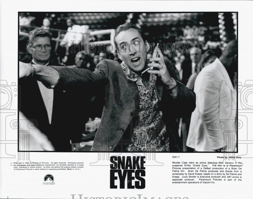 1998 Press Photo actor Nicolas Cage starring in the film Snake Eyes - Historic Images