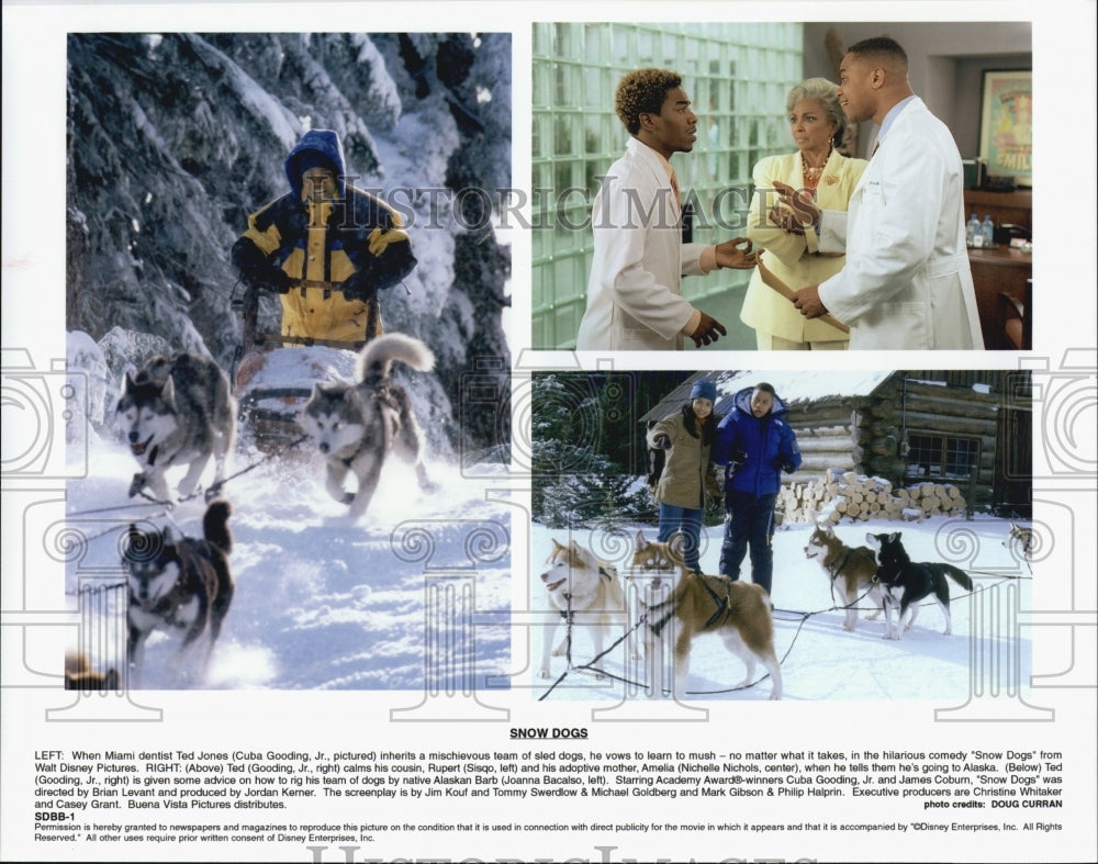 2002 Press Photo scenes from the film Snow Dogs with Cuba Gooding Jr. - Historic Images