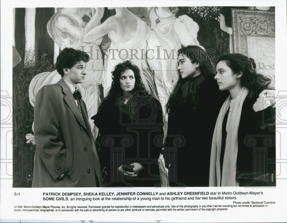 1988 Press Photo Patrick Dempsey And Jennifer Connelly In Movie &quot;Some Girls&quot; - Historic Images